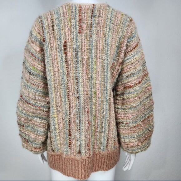 Vintage Artisan Wool Knit Cardigan Sweater Size Medium - Picture 3 of 13